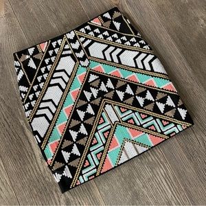 EXPRESS NWT Aztec Print Sequin Mini Pencil Skirt Size XS